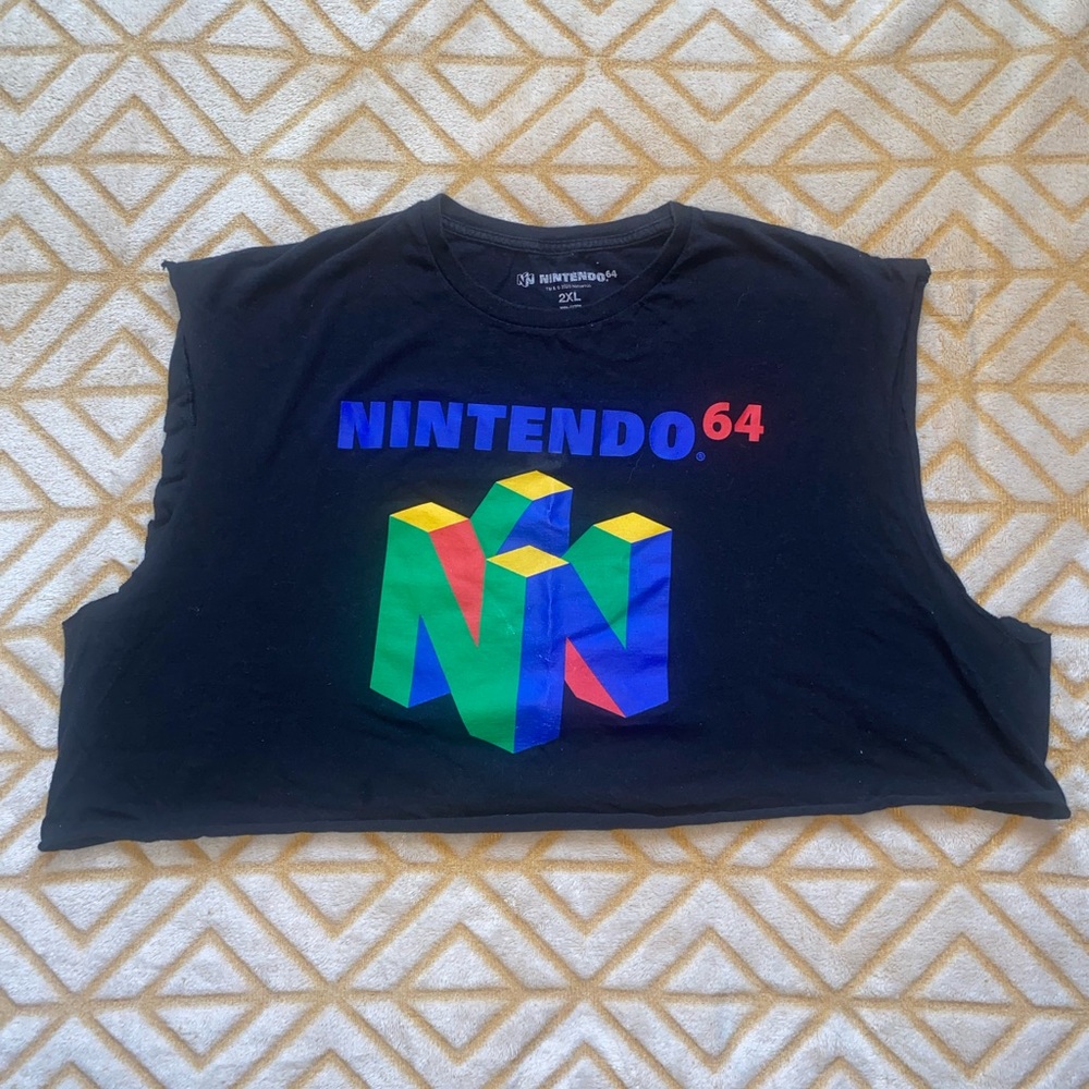 Nintendo 64 2XL cropped sleeveless t-shirt